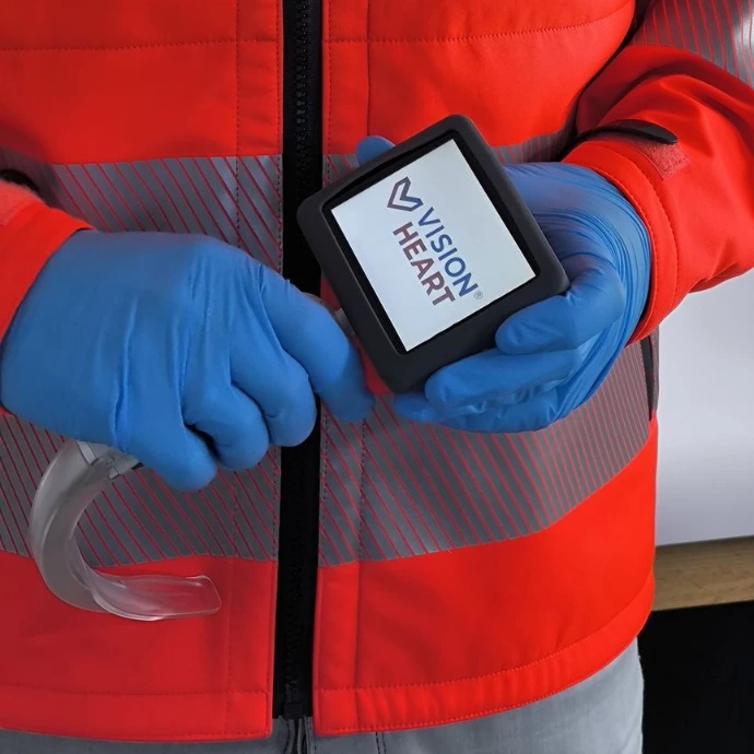 VisionHEART Videolaringoscopio - Servicio de emergencia con logo